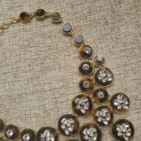 J.Crew Cascading Tortoise Crystal Necklace New NWT - Picture 5 of 6